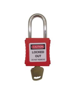 Steel Shackle LOTO Padlock Red (38mm)