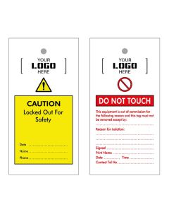 Your Logo Branded Lockout Tag - Double Sided Inspection/Caution (Pack 10)