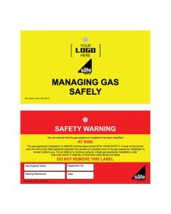 Your Logo Branded Gas Safe Lockout Tag - At Risk (Pack of 10)